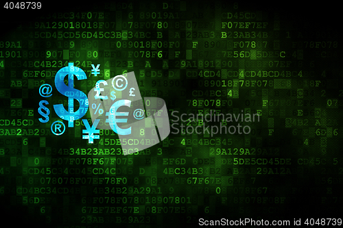 Image of News concept: Finance Symbol on digital background