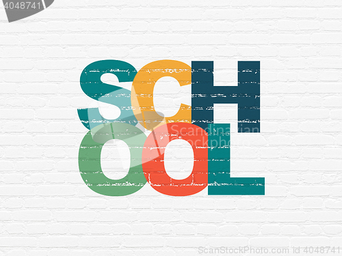 Image of Studying concept: School on wall background