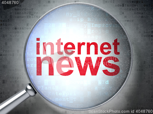 Image of News concept: Internet News with optical glass