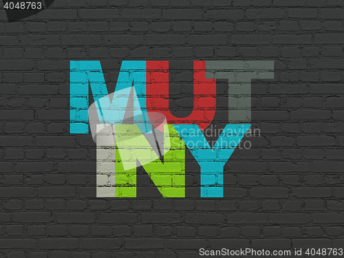 Image of Political concept: Mutiny on wall background