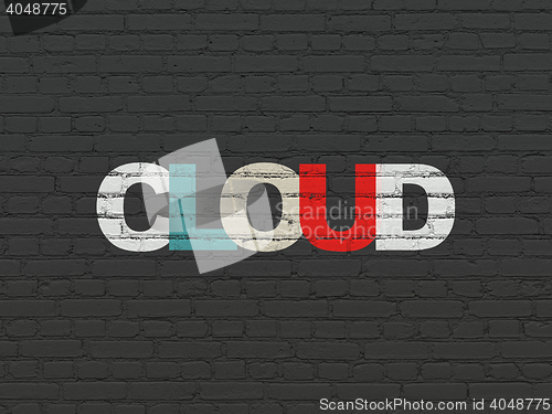 Image of Cloud technology concept: Cloud on wall background