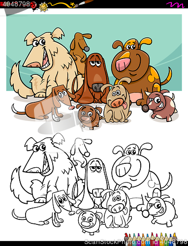 Image of cartoon dogs for coloring