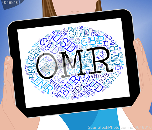 Image of Omr Currency Means Oman Rials And Banknote