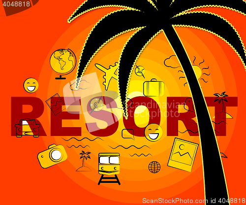 Image of Resort Icons Means Symbol Complex And Hotels