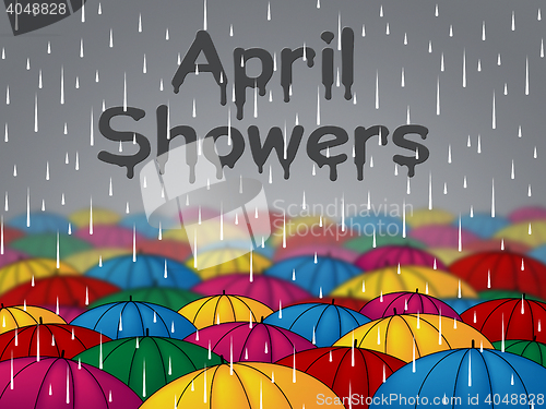 Image of April Showers Represents Parasols Umbrellas And Season