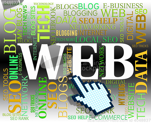 Image of Web Word Means Websites Searching And Online