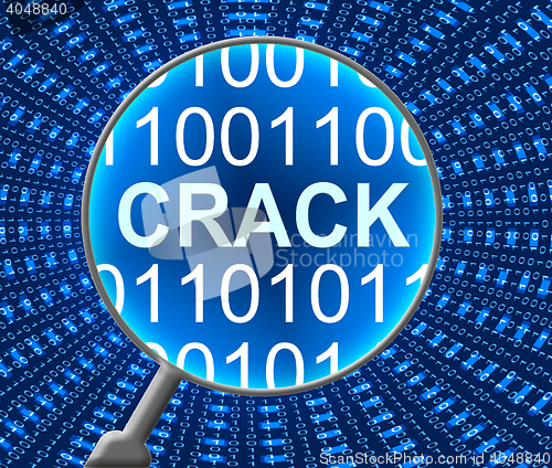 Image of Computer Crack Shows Cracking Monitor And Computing