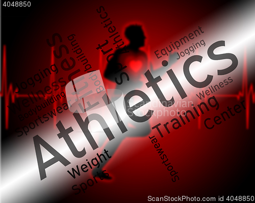 Image of Athletics Word Represents Getting Fit And Aerobic