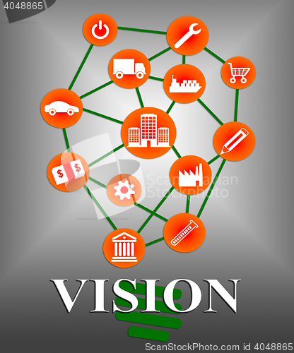 Image of Vision Icons Shows Commercial Planning And Missions