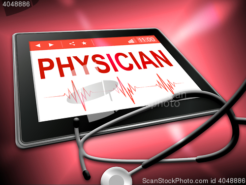 Image of Physician Tablet Indicates General Practitioner And Md