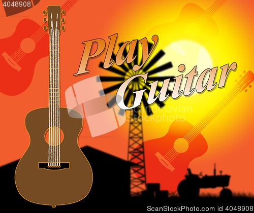 Image of Play Guitar Shows Rock Instrument And Performing