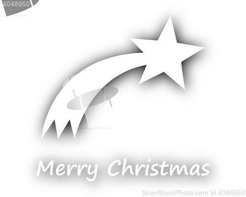 Image of Merry Christmas with comet on white