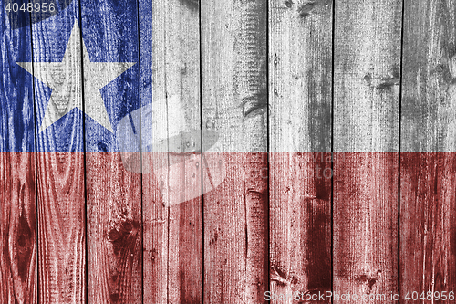 Image of Flag on weathered wood