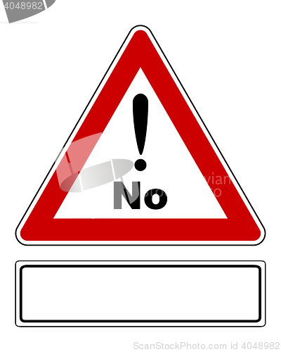 Image of Attention sign No with exclamation mark and added sign