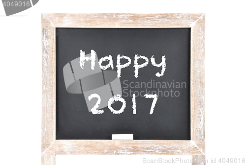 Image of Happy New Year on blackboard