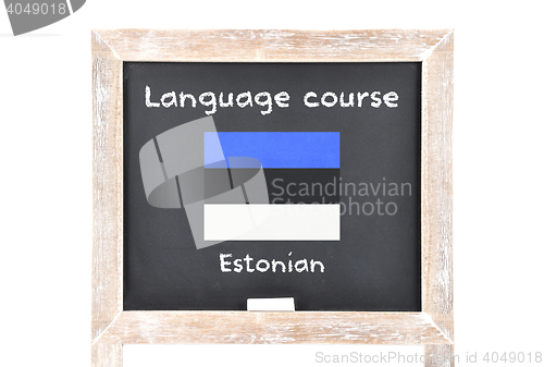 Image of Language course with flag on board