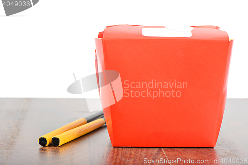 Image of Chinese take away red food box
