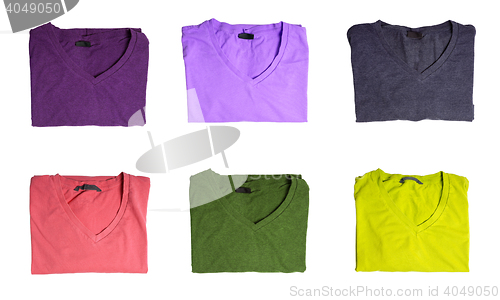 Image of Six t-shirts of different colors