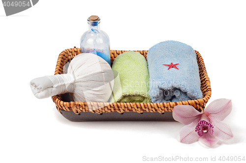 Image of Spa accessories in basket