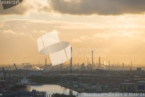 Image of Industrial zone at sunset