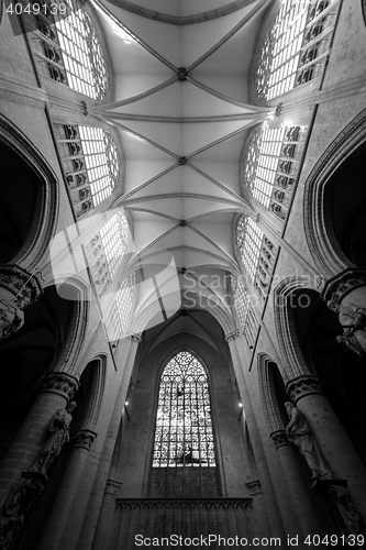 Image of BRUSSELS, BELGIUM-NOVEMBER 23, 2014: The Cathedral of St. Michael and St. Gudula, 1000 year old cathedral in the Capital