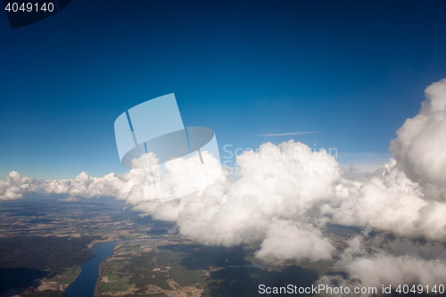 Image of Aerial view of some clouds