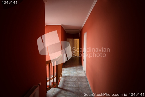 Image of Modern hallway in red