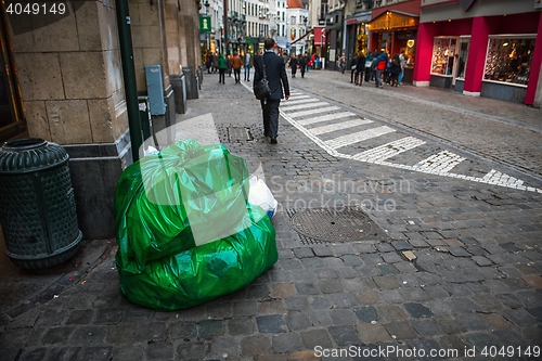 Image of Garbage bag on the road