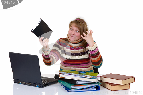 Image of Teenager student doing homework