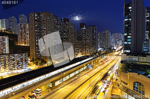 Image of kwun tong downtown at night