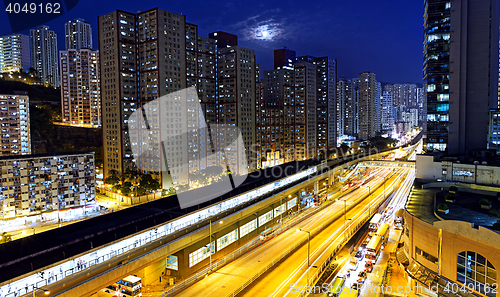 Image of kwun tong downtown at night