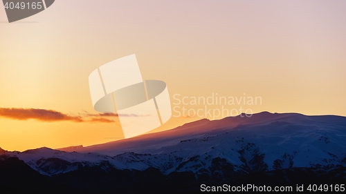 Image of Beautiful sunset with landscape