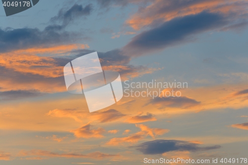Image of Beautiful sky with fluffy clouds
