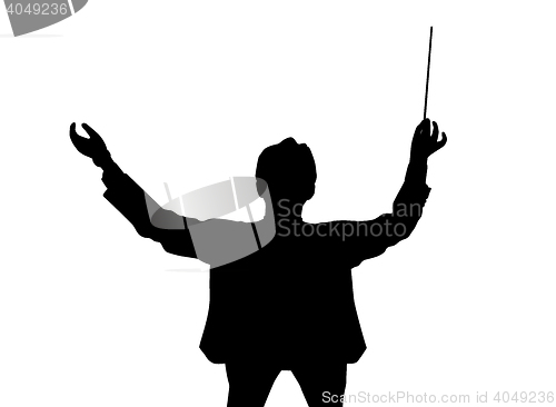 Image of Music conductor back from a bird's eye view