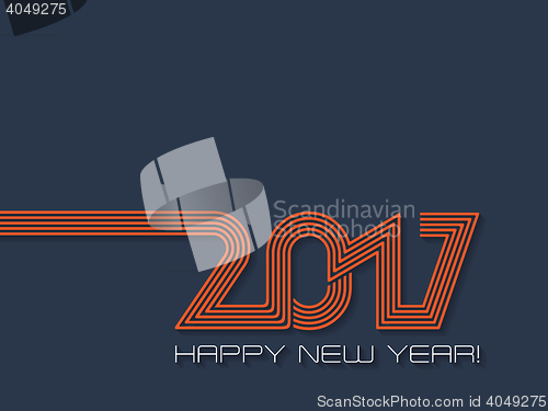 Image of Happy new year 2017  background in blue and orange
