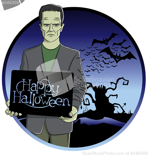 Image of Vector Cartoon Frankenstein Halloween