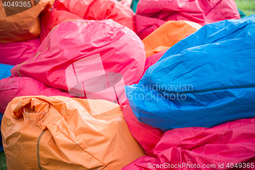 Image of shapeless colored Bean bag chairs