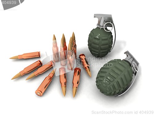 Image of bullets and hand grenades