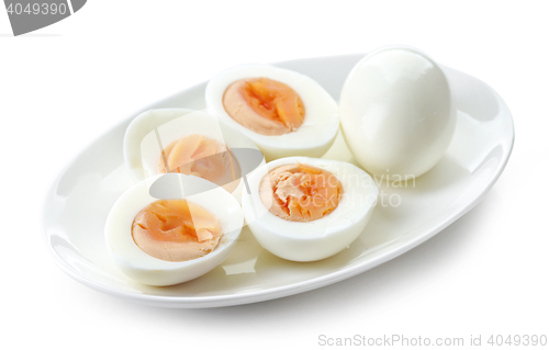 Image of plate of boiled eggs