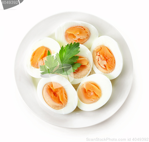 Image of plate of boiled eggs