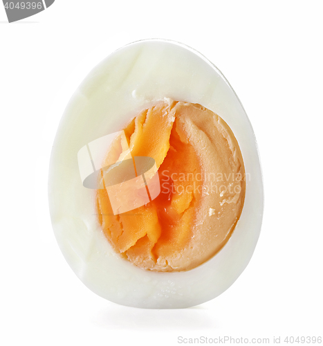 Image of boiled egg on white background