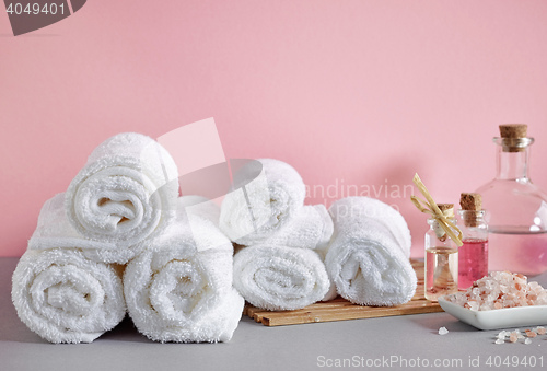 Image of white spa towels