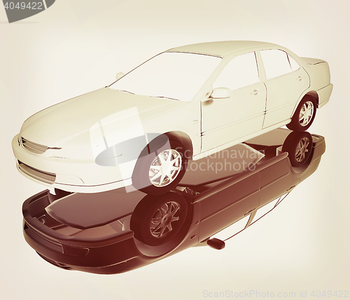 Image of Car Illustrations . 3D illustration. Vintage style.