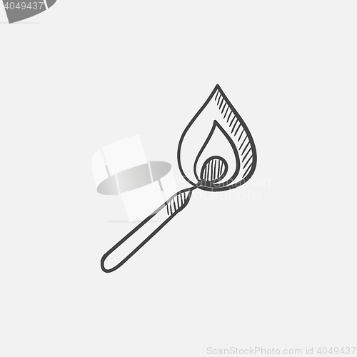 Image of Burning match  sketch icon.