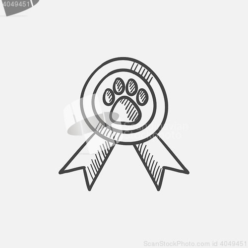Image of Dog award sketch icon.