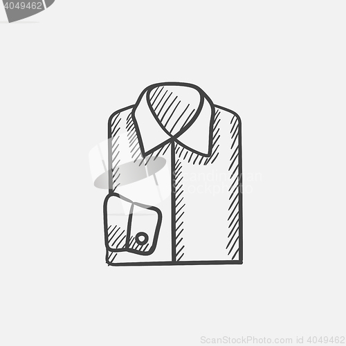 Image of Folded male shirt sketch icon.