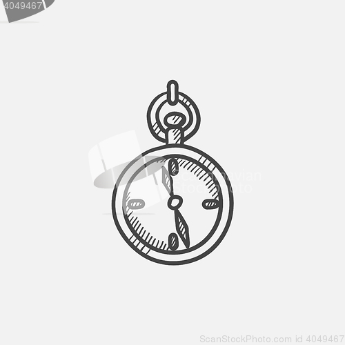 Image of Pocket watch  sketch icon.