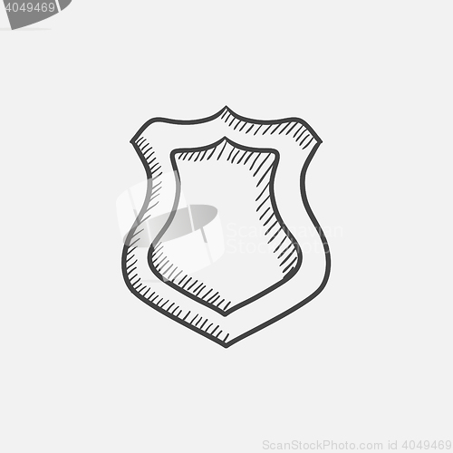 Image of Police badge sketch icon.