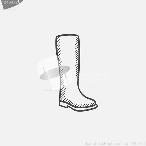 Image of High boot sketch icon. 