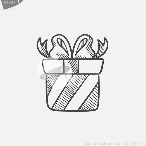 Image of Gift box sketch icon.